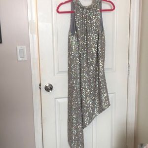 Anna Sui Asymmetrical Sequined Dress / confetti halter dress